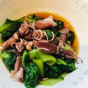 イカと小松菜の炒め物